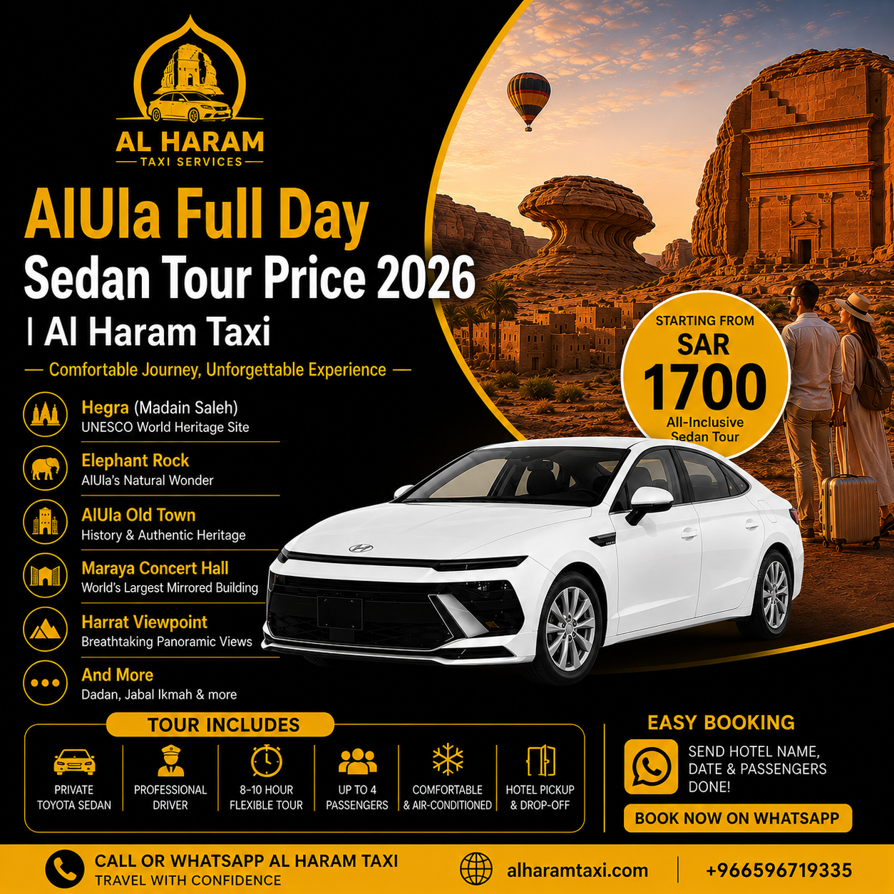 AlUla Full Day Sedan Tour Price 2026