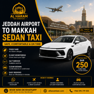 Jeddah Airport to Makkah Sedan Taxi