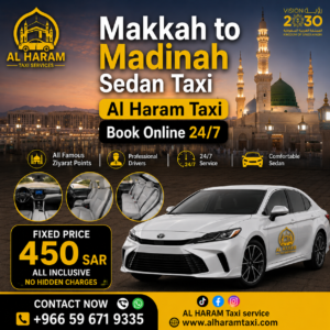 Makkah to Madinah Sedan Taxi