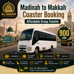 Madinah to Makkah Coaster Booking