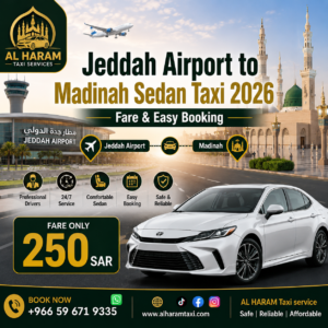 Jeddah Airport to Madinah Sedan Taxi