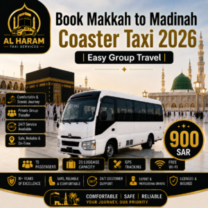 Makkah to Madinah Coaster Taxi